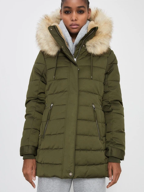 Куртка зимняя женская Zara 3427/707/507 XS Хаки (SZ03427707507019