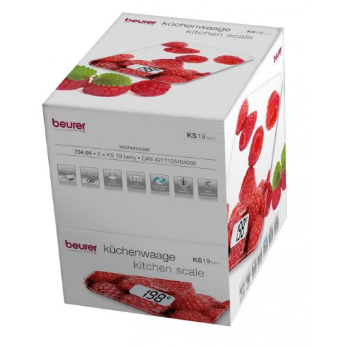 Кухонные весы BEURER KS 19 berry - Фото 3 Кухонные весы BEURER KS 19 berry - изображение 3