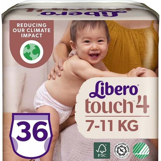 Подгузник Libero Touch 4 7-11 кг 36 шт (7322541091839) - зображення 1