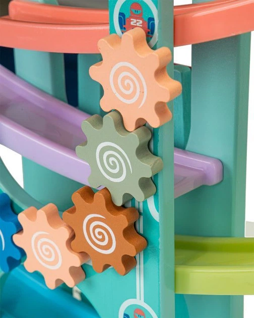 Дерев'яний швидкісний спуск Ecotoys ксилофон + 6 машинок (ME115) (5903769970568) - зображення 4