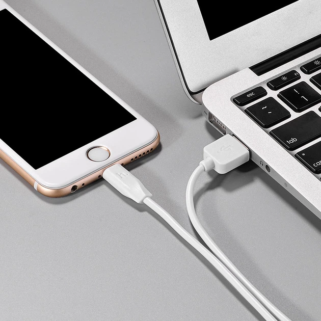 Кабель USB Hoco X1 Rapid, Lightning, 2.1A, White, 2m - зображення 6