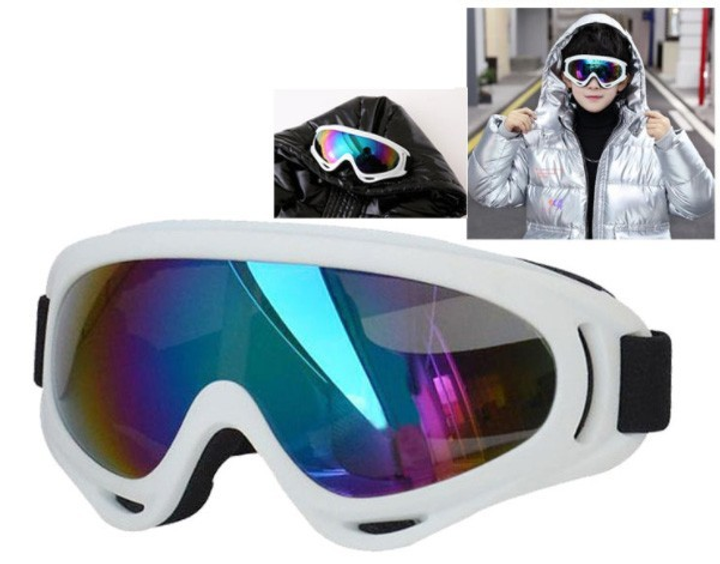Маска лыжная/ Горнолыжные очки UV400 Белая оправа с хамелеон стеклом ...