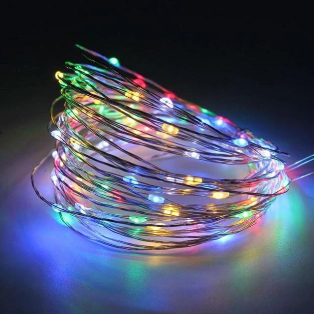 Гирлянда светодиодная LTL Капля Росы нить 50 LED 5м от батареек и USB новогодняя гирлянда на елку мульти - Фото 1 Гирлянда светодиодная LTL Капля Росы нить 50 LED 5м от батареек и USB новогодняя гирлянда на елку мульти - изображение 1