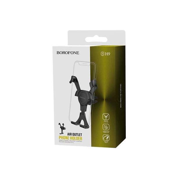Автотримач для телефону BOROFONE BH9 Gravity на дефлектор (на затиску ...
