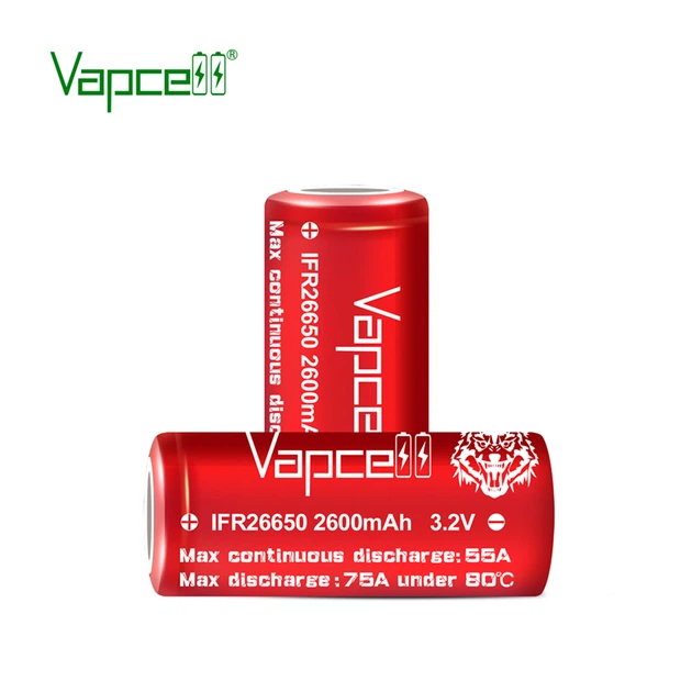 Аккумулятор 26650 Литий-железо-фосфатный (LiFePO4) Vapcell IFR26650 ...