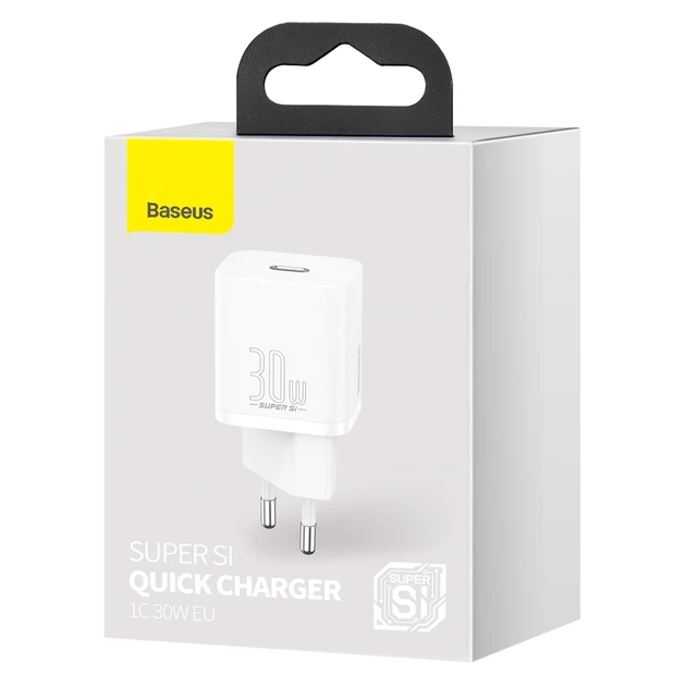 Мережевий зарядний пристрій Baseus Super Silicone PD 30W Type-C EU White (CCSUP-J02) - зображення 8