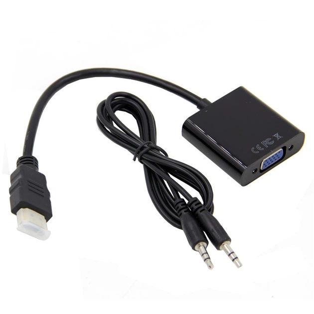 Конвертер відеосигналу UKC HDMI to VGA + аудіо Чорний - зображення 4