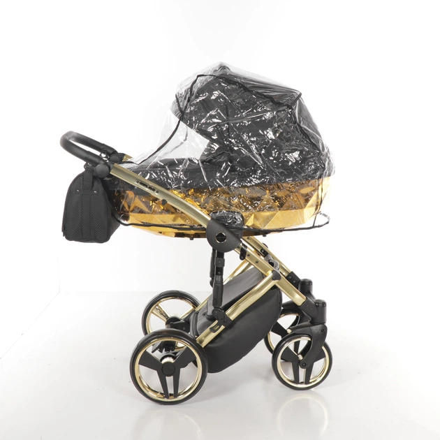 Коляска Junama Diamond Mirror Blysk 02 Gold (J-MB-02) Чорно-золотиста - зображення 4
