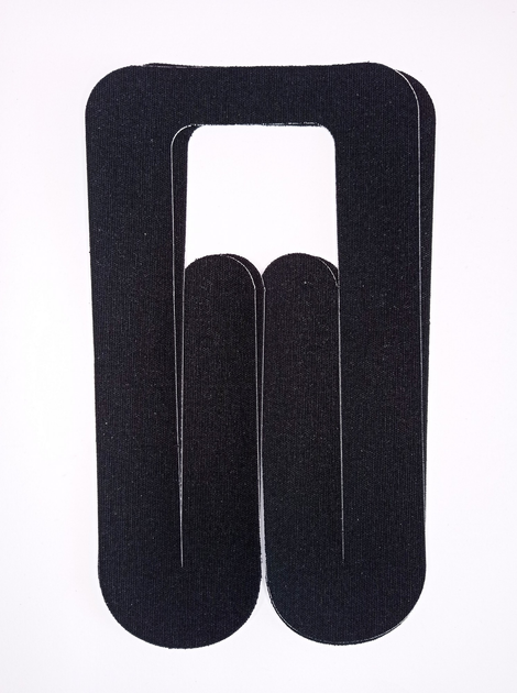 Тейпи для коліна Pre-cut, для меніска, кінезіо пластир для коліна (упаковка 2 шт), чорний - зображення 1