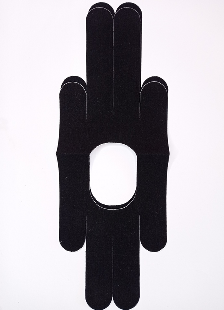 Тейпы для колена Pre-cut, кинезио пластырь для колена (упаковка 2 шт), чорный - изображение 1