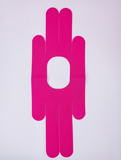 Тейпы для колена Pre-cut, кинезио пластырь для колена (упаковка 2 шт), розовый - изображение 1