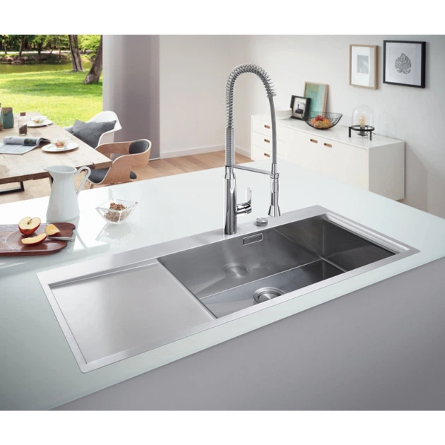 GROHE Мийка для кухні 1160 x 520 мм, 1 чаша, матова, в рівень зі стільницею (31582SD0) - изображение 3