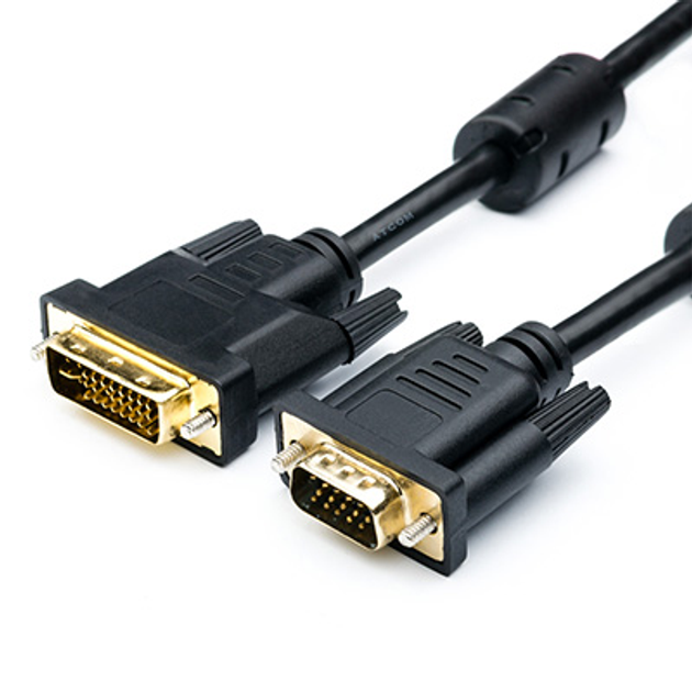 Кабель DVI-I > VGA 1.8m (2 феррита), Atcom, чёрный (16143) – фото ...