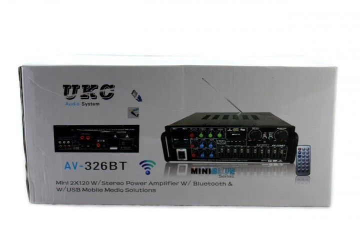 Усилитель звука UKC AMP AV 326BT/ 3295 с функцией караоке 2 х 120 W + SD/MMC Черный - изображение 3