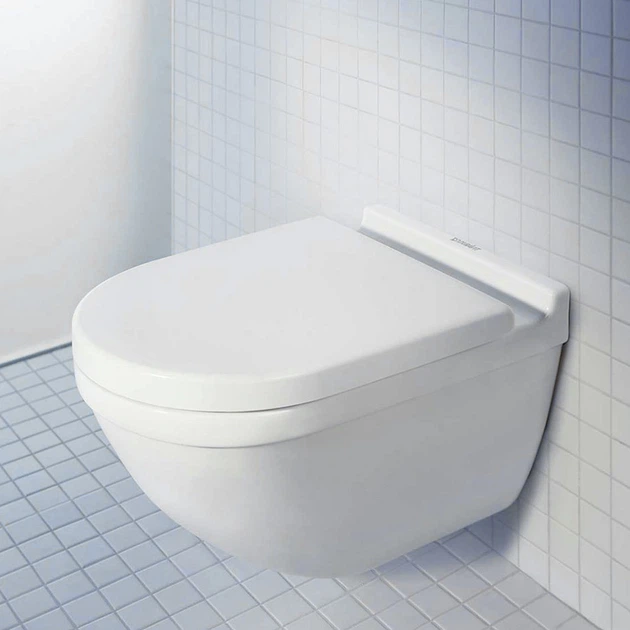 Унитаз подвесной Rimless (безободковый) Duravit Starck 3 с сиденьем Soft Close (45270900A1) - изображение 2