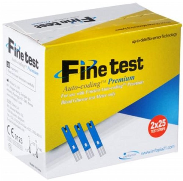 Тестові смужки для глюкометра Finetest Auto-coding Premium (50 шт.) - зображення 1