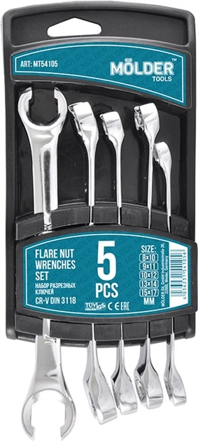 Набор ключей разрезных Molder CR-V 5 шт (MT54105) - изображение 1