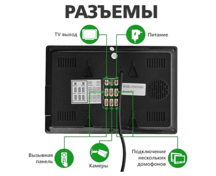 Цветной Сенсорный AHD видеодомофон Green Vision GV-056-AHD-J-VD7SD silver - изображение 3
