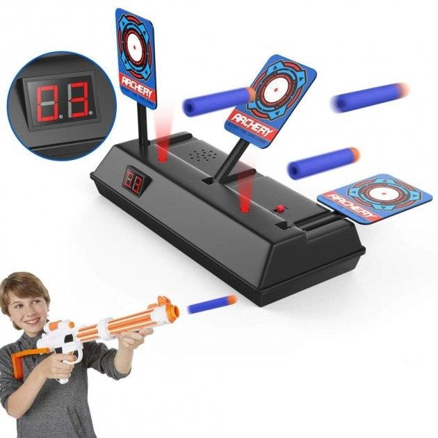 Электронная мишень игрушка тир для пристрелки с электроприводом для любых видов детского оружия со светом и звуком (Li-193680) - зображення 1