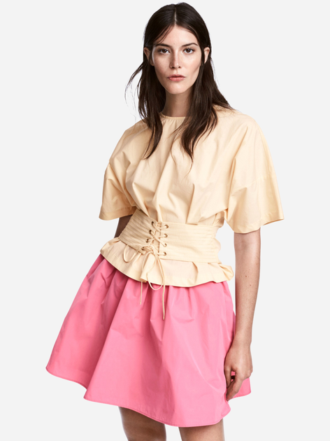 Юбка мини летняя женская H&M 5471636 42 Розовая (GD2000000149462_PS2030000034635) 