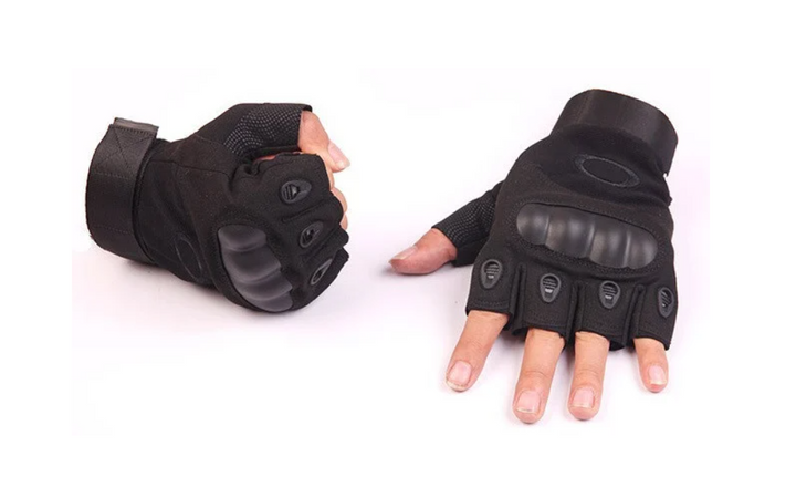 Перчатки без пальцев для велосипедиста, штурмовые тактические Oakley Беспалые Размер L Черные (KG-1048) - изображение 1