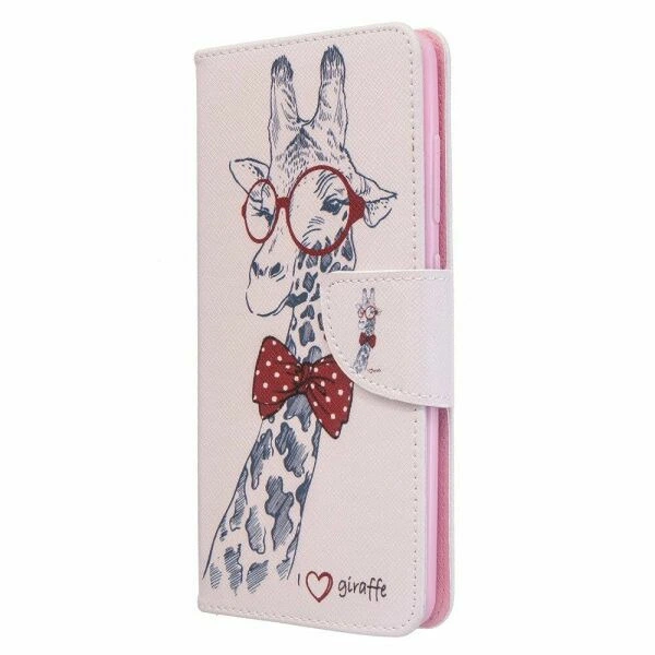 Чохол з малюнком Deexe Color Wallet для Samsung Galaxy A51 (А515) - Adorable Giraffe Wearing Glasses - зображення 2