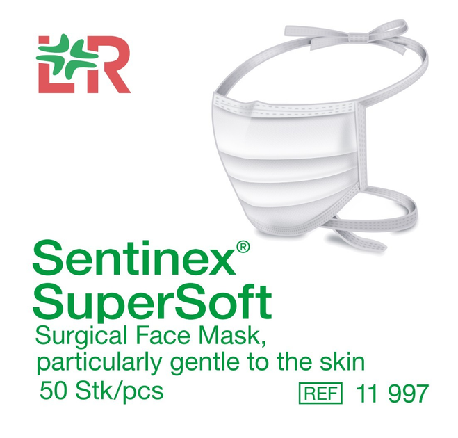 Хирургическая маска Sentinex® SuperSoft; 50шт./уп. - изображение 3