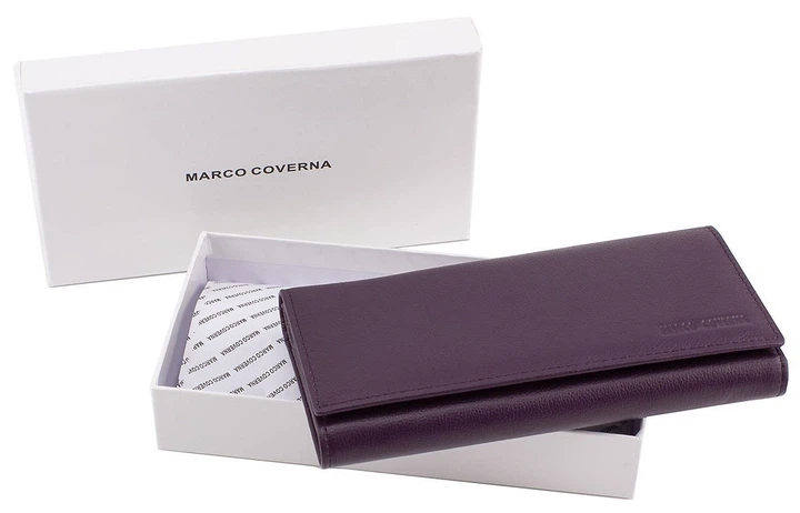 Кожаный женский кошелек на магнитах Marco Coverna MC-1415-25 (JZ6626) фиолетовый - изображение 7