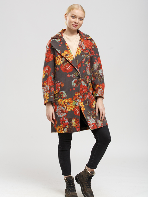 Пальто осеннее женское Karen Millen 20-00865 38 Разноцветный_цветы (NS2000000499901) 