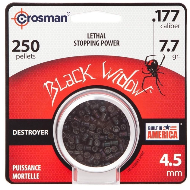 Пульки Crosman Black Widow 4,5 мм 500 шт CBW776P - изображение 1