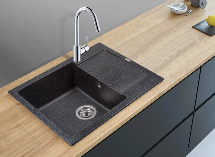 Кухонная мойка гранит VENTOLUX Silvia Space Black (2059765956365) - Фото 6 Кухонная мойка гранит VENTOLUX Silvia Space Black (2059765956365) - изображение 6