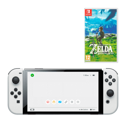 Набор Консоль Nintendo Switch OLED Model HEG-001 64GB White + Игра The Legend of Zelda Breath of The Wild - Фото 1 Набор Консоль Nintendo Switch OLED Model HEG-001 64GB White + Игра The Legend of Zelda Breath of The Wild - изображение 1
