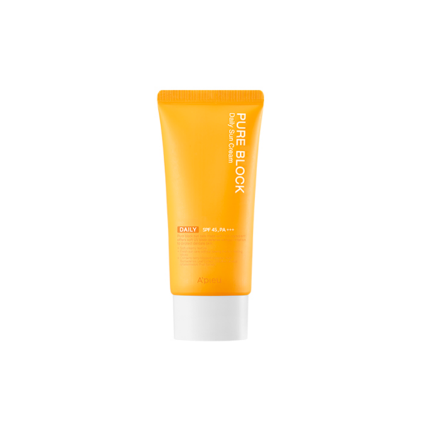 Универсальный солнцезащитный крем A'PIEU Pure Block Daily Sun Cream SPF45+,PA+++ 50 мл - Фото 1 Универсальный солнцезащитный крем A'PIEU Pure Block Daily Sun Cream SPF45+,PA+++ 50 мл - изображение 1