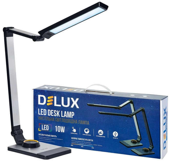 Настільна світлодіодна лампа Delux TF-520 10 Вт срібляста (90018130) - зображення 2