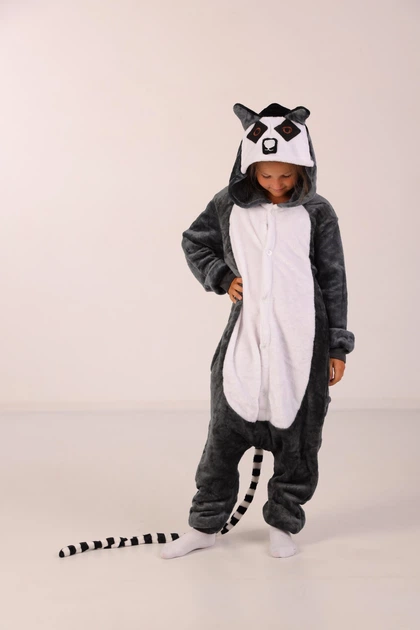 Пижама Кигуруми Kigurumi Лемур Для Детей И Подростков Серый 155-165 см. (2037) - изображение 2