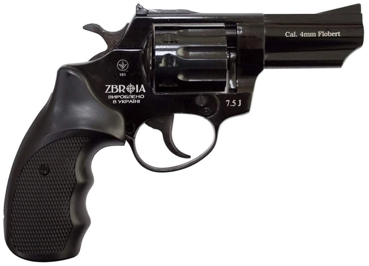 Револьвер под патрон Флобера Zbroia PROFI 3 (чёрный / пластик) - изображение 3