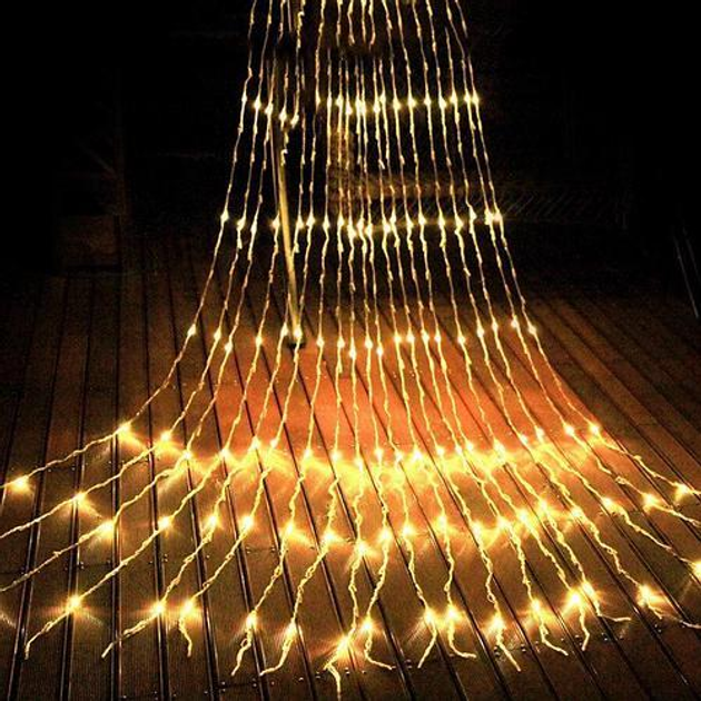 Новогодняя гирлянда водопад 480 Led прозрачный провод 3 м (472832-Prob ...
