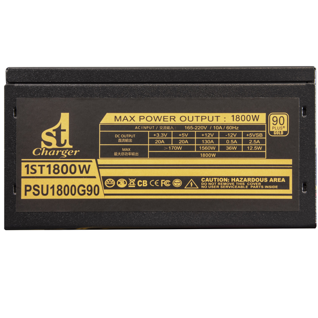Блок питания 1stCharger 1ST1800W, APFC, 14cm fan, Gold, OEM - изображение 5