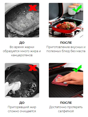 Двостороння сковорода гриль для гриля і смаження A-PLUS 1500 32 см Чорна (131) - зображення 6