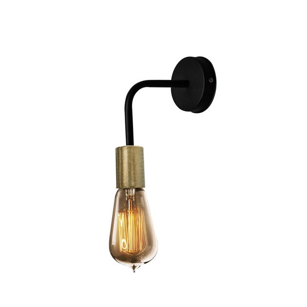 Бра в стиле лофт с бронзовым патроном 100lamp Asket E27 черный (NL 1440 ...