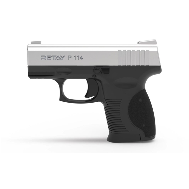 Пистолет стартовый Retay P114 сигнально-шумовой пугач под холостой патрон хром Ретай Р114 (T210333C) - изображение 1
