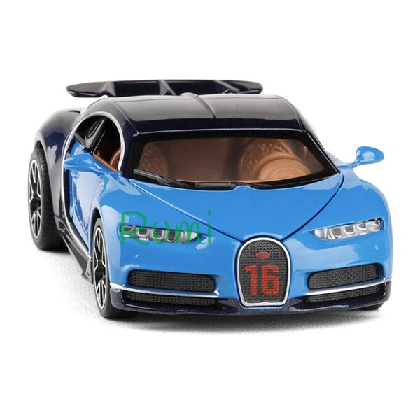 Колекційна машинка Bugatti Chiron іграшкова металева моделька 14 см Темно-синій (4356330) - зображення 2