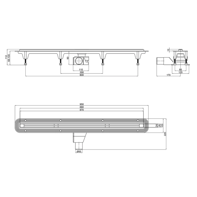 Трап Qtap Aries CRM70900304 щелевой – низкие цены, кредит, оплата ...