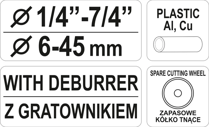 Obcinak do rur Yato z gratownikiem 6 - 45 cm (YT-2233) (5906083922336) - obraz 4