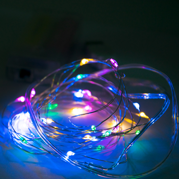 Новогодняя гирлянда Саме То на батарейках капля росы "LED copper MULTI ...