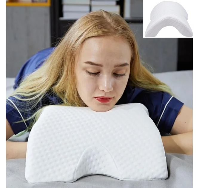 Подушка тунель с памятью ортопедическая Memory Foam Pillow гипоаллергенна подушка мемори Белая - изображение 5