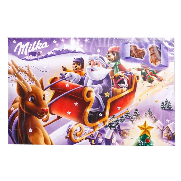Адвент календарь на новый год Milka, шоколадный календарь Milka ...