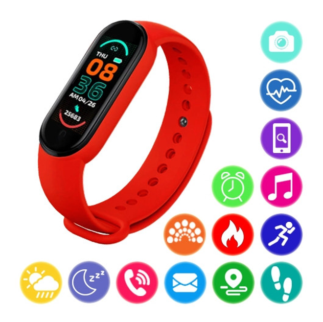 Фитнес браслет Smart Band M6 красный (с акселерометром, гироскоком ...