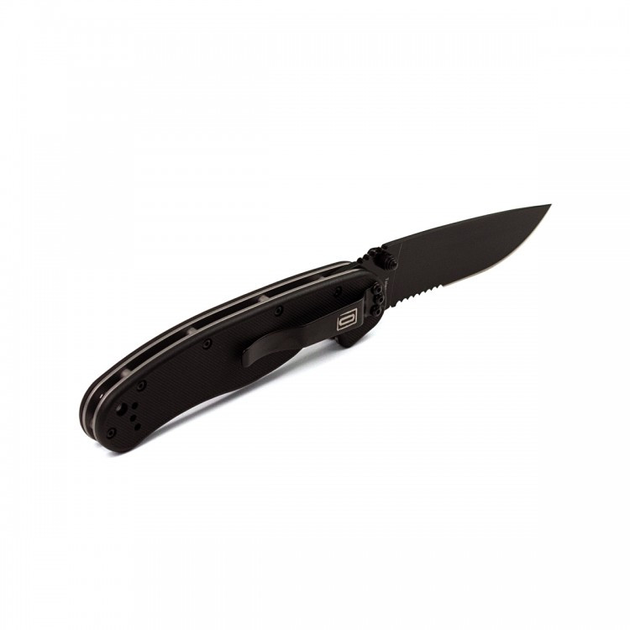 Нож Ontario RAT Folder черный полусеррейтор - изображение 2