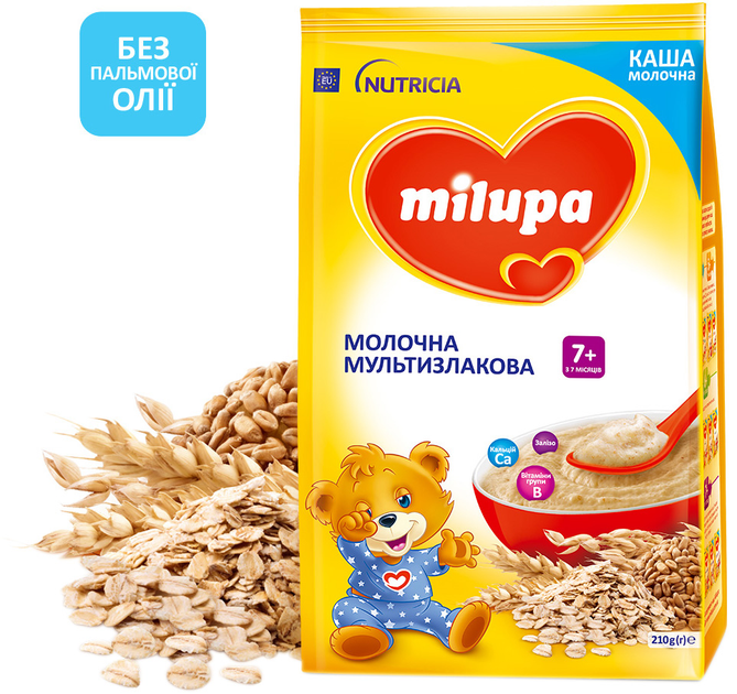 Молочная сухая каша Milupa Мультизлаковая быстрорастворимая от 7 месяцев 210 г (5900852047442) 